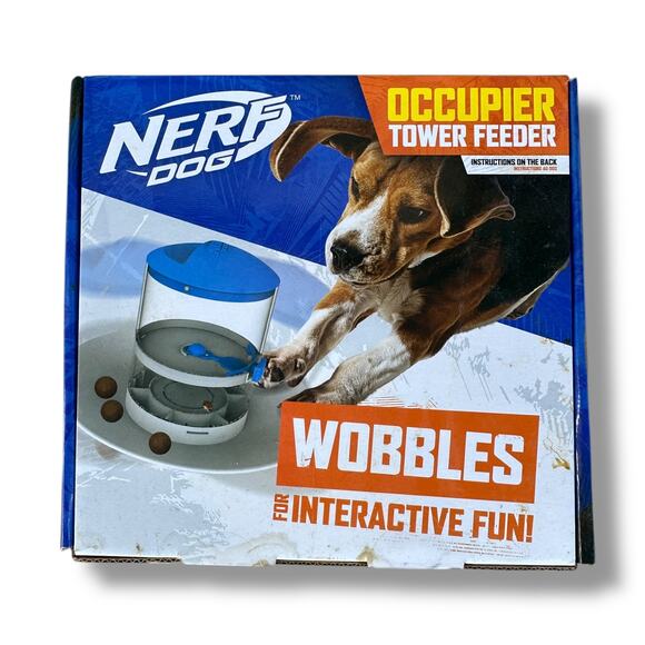 Nerf Dog Occupier Tower‎ Feeder Enrichment Slow Feeder Toy Wobble Entertainment - Picture 1 of 4